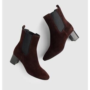 Madewell Sylvia Chelsea Round Toe Boot Coffee Bean Brown Suede Size 6 NWOB Comfy